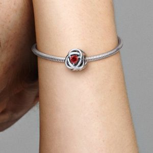 July True Red Eternity Circle Charm Sterling silver