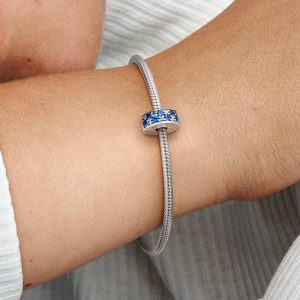 Blue Pav?? Clip Charm Sterling silver