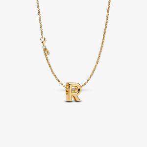 Letter R Charm Necklace 2 Quantity
