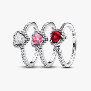 Elevated Hearts Ring Set 3 Quantity
