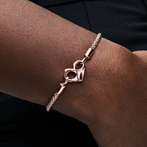 Pandora Moments Studded Chain Bracelet 14k rose gold plating