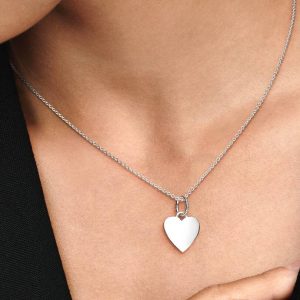 Engravable Heart Tag Pendant Sterling silver