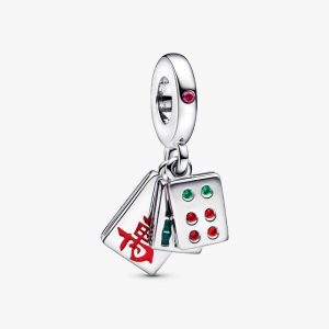 FINAL SALE - Mahjong Triple Dangle Charm Sterling silver
