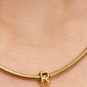 Letter R Alphabet Charm 14k gold plating