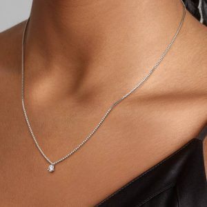 FINAL SALE - Pandora Nova Sterling Silver Lab-grown Diamond Pendant Necklace 0.25 ct TW, Sterling silver