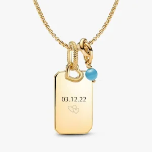 December Engravable Dangle Charm Necklace Set 3 Quantity