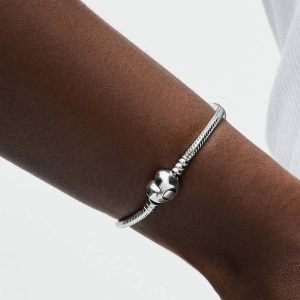 Moments Heart & Snake Chain Bracelet Sterling silver