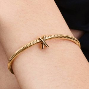 Letter X Alphabet Charm 14k gold plating