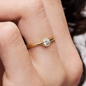 Pandora Era Bezel 14k Gold Lab-grown Diamond Ring 0.25 ct TW, 14k gold