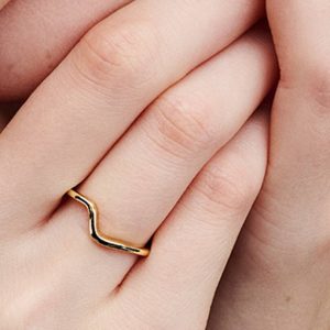 Polished Wave Ring 14k gold plating