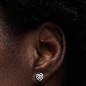 Elevated Heart Stud Earrings Sterling silver