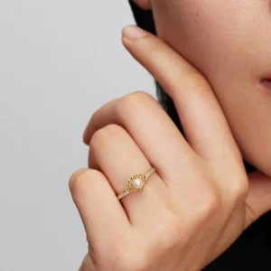 Disney Princess Ariel Shell Treated Freshwater Cultured Pearl Ring 14k gold plating