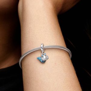 Glow-in-the-dark Hermit Crab Dangle Charm Sterling silver