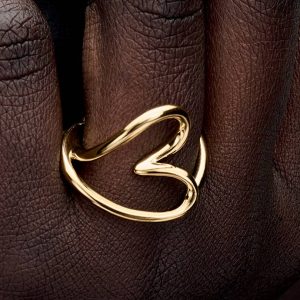Organically Shaped Heart Ring 14k gold plating