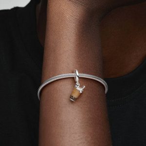 FINAL SALE - Murano Glass Bubble Tea Dangle Charm Sterling silver