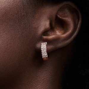 FINAL SALE - Pandora Timeless Pav?? Double-row Hoop Earrings 14k rose gold plating