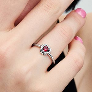 July Birthstone Eternity Circle Ring Sterling silver