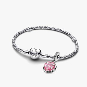 Happy Birthday to You Studded Charm Bracelet Set 2 Quantity