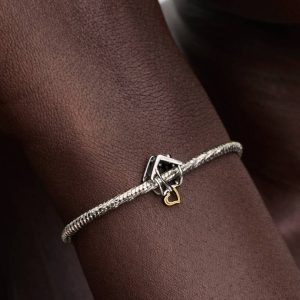 Home & Heart Charm Sterling silver, 14k gold plating