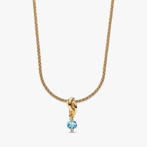 March Eternity Circle Dangle Charm Necklace Set 2 Quantity