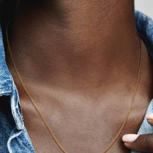 Curb Chain Necklace 14k gold plating