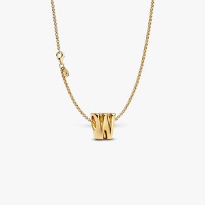 Letter W Charm Necklace 2 Quantity