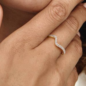 Sparkling Wave Ring 14k gold plating