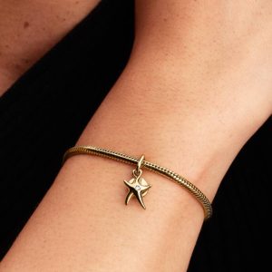 Starfish Double Dangle Charm 14k gold plating