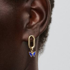 Blue Butterfly Mini Dangle Charm 14k gold plating