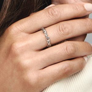 Knotted Hearts Ring Sterling silver