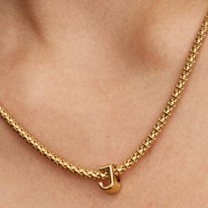 Letter J Alphabet Charm 14k gold plating