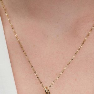 Organically Shaped Heart Pendant Necklace 14k gold plating