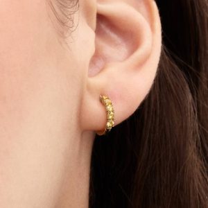 Yellow Huggie Earrings 14k gold plating