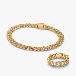 Pav?? Cuban Chain Jewelry Set 2 Quantity