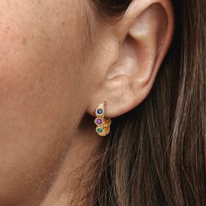Marvel The Avengers Infinity Stones Hoop Earrings 14k gold plating