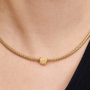 Textured Clover Mini Charm 14k gold plating