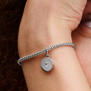 Openable & Engravable Love Locket Dangle Charm Sterling silver