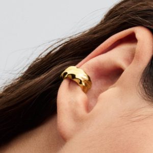 FINAL SALE - Rippled Ear Cuff 14k gold plating