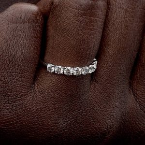 Pandora Era 14k White Gold Lab-grown Diamond Half Eternity Band Ring 0.90 ct TW, 14k white gold