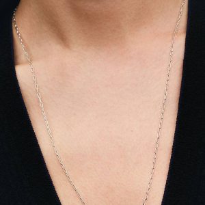 Elongated Link Chain Necklace Sterling silver