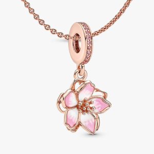 Cherry Blossom Pendant Necklace Set 2 Quantity