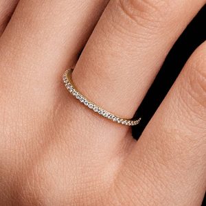 Pandora Era 14k Gold Lab-grown Diamond Half Eternity Pav?? Band Ring 0.11 ct TW, 14k gold