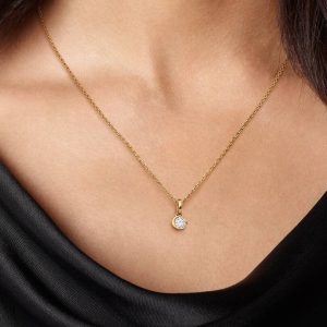 Pandora Talisman 14k Gold Lab-grown Diamond Moon Pendant 0.25 ct TW, 14k gold