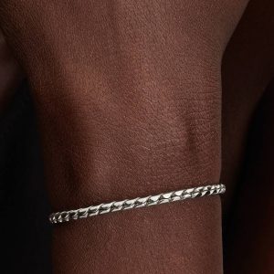 Round Clasp Wing Chain Bracelet Sterling silver