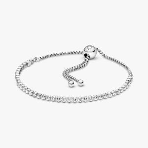 Sparkling Slider Tennis Bracelet Sterling silver