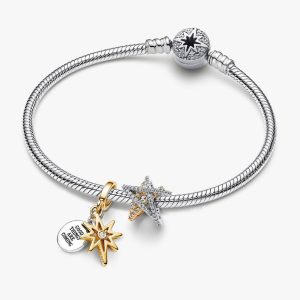 North Star Engravable Charm Bracelet Set 3 Quantity
