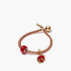 Red Murano Glass & Fire Horse Bracelet Set 3 Quantity