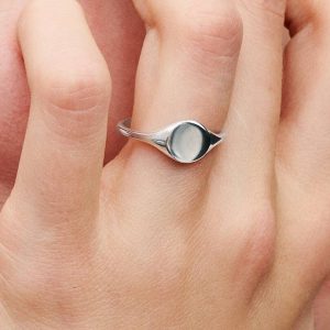 Engravable Signet Ring Sterling silver