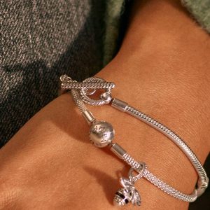 FINAL SALE - Pandora Moments T-Bar Snake Chain Bracelet Sterling silver