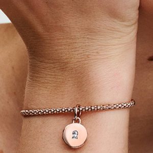 Openable & Engravable Love Locket Dangle Charm 14k rose gold plating